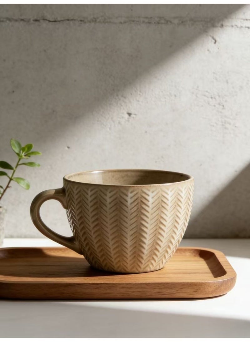 فناجين قهوة سيراميك بسعة 400 مل مع مقبض، كوب شاي للشرابات، الكابتشينو، اللاتيه، الإسبريسو - Image 3